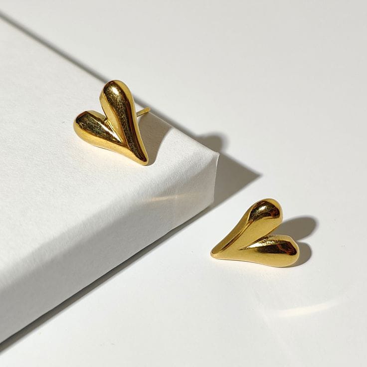 Gold Heart Earring