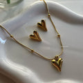 Minimal Hear Earing & Necklace