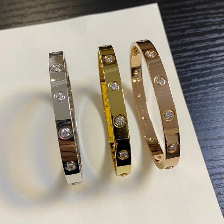 Set Of 3 Cartier Stone Bracelet